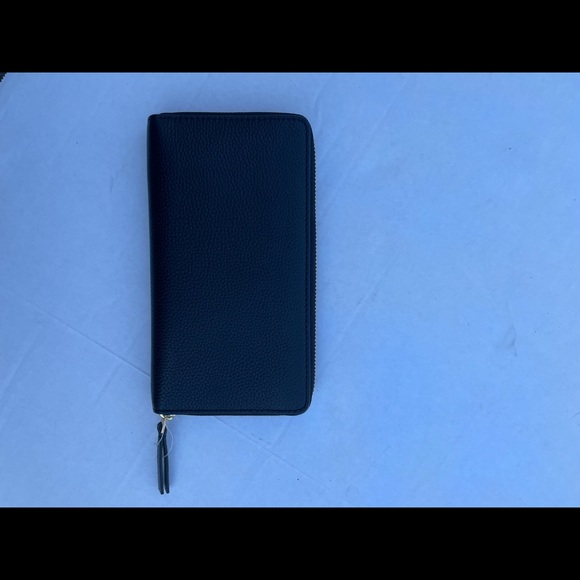 ❌SOLD❌Tory Burch Black Whipstitch Logo Zip Continental Wallet - Picture 4 of 10